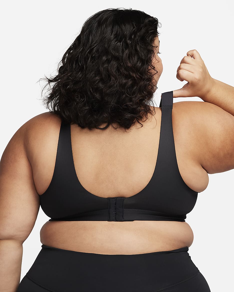 Brassière de sport rembourrée ajustable à maintien supérieur Nike Alpha pour femme - Noir/Noir/Dark Smoke Grey/Dark Smoke Grey