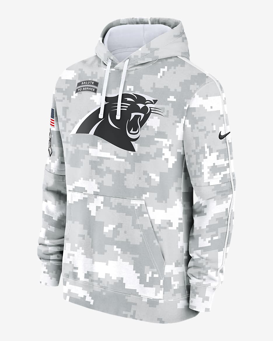Carolina Panthers Salute to Service Primary Edge Club Men's Nike NFL Pullover Hoodie - White