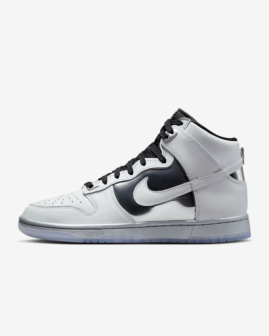 Nike Dunk High SE Women's Shoes - White/Metallic Silver/Black/White