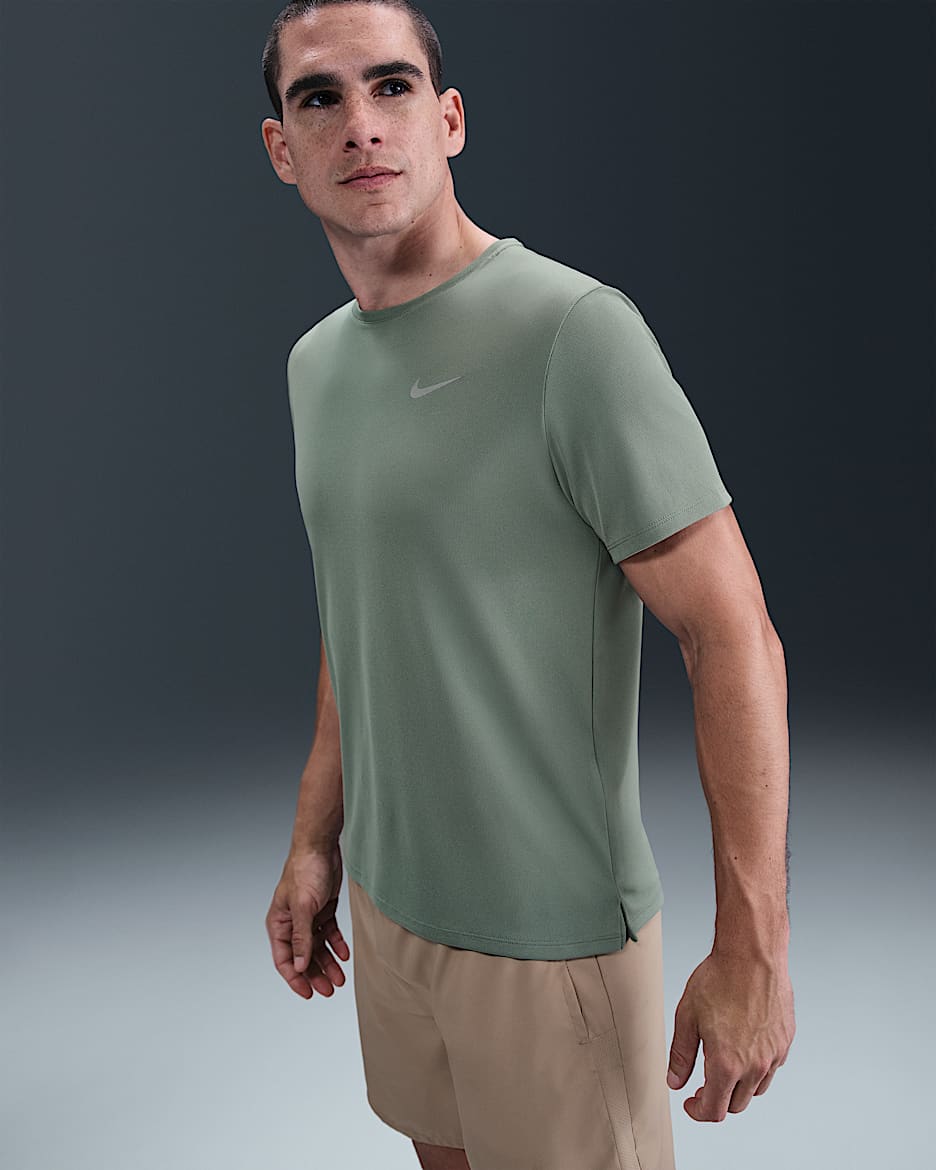 Nike Miler Men's Dri-FIT UV Short-Sleeve Running Top - Clay Green