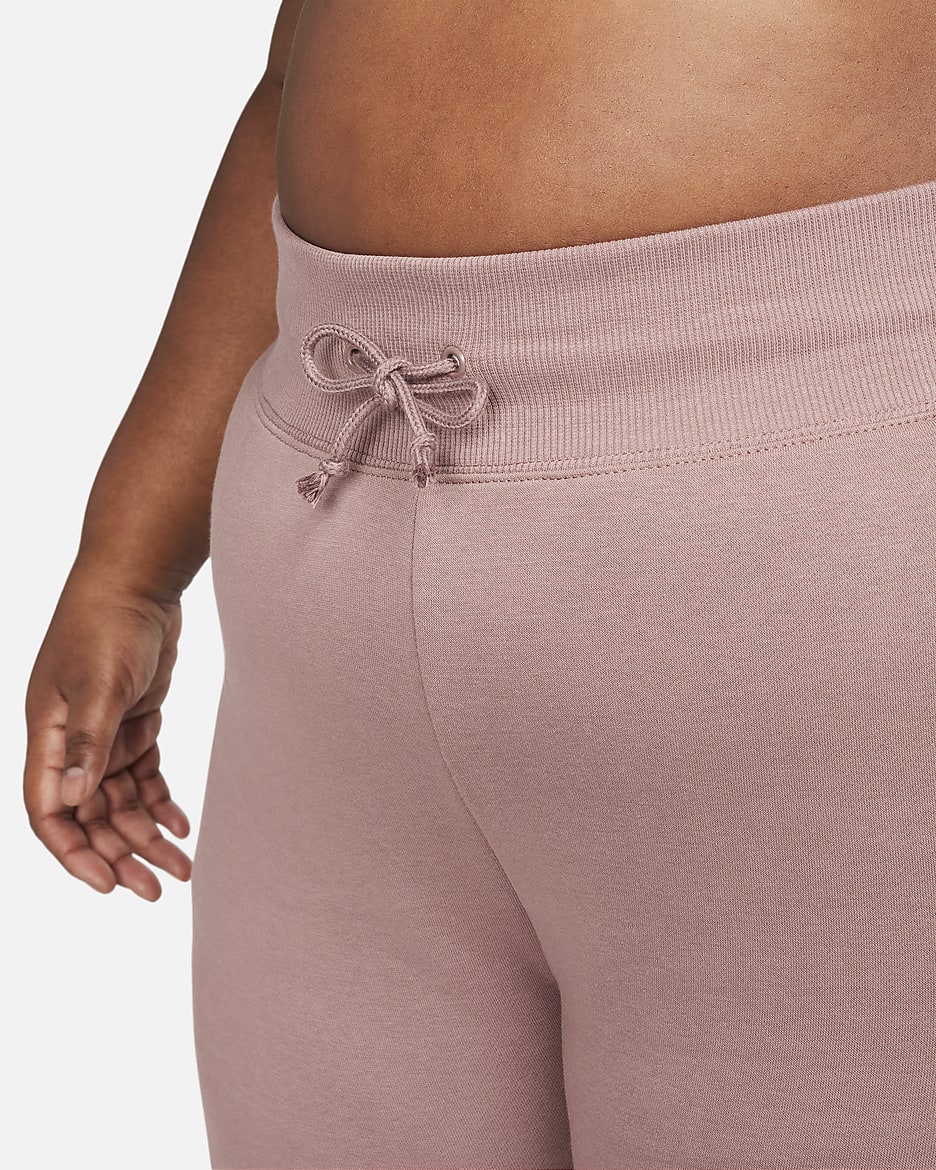 Nike Sportswear Phoenix Fleece ekstra store sweatpants med høyt liv til dame (Plus Size) - Smokey Mauve/Svart