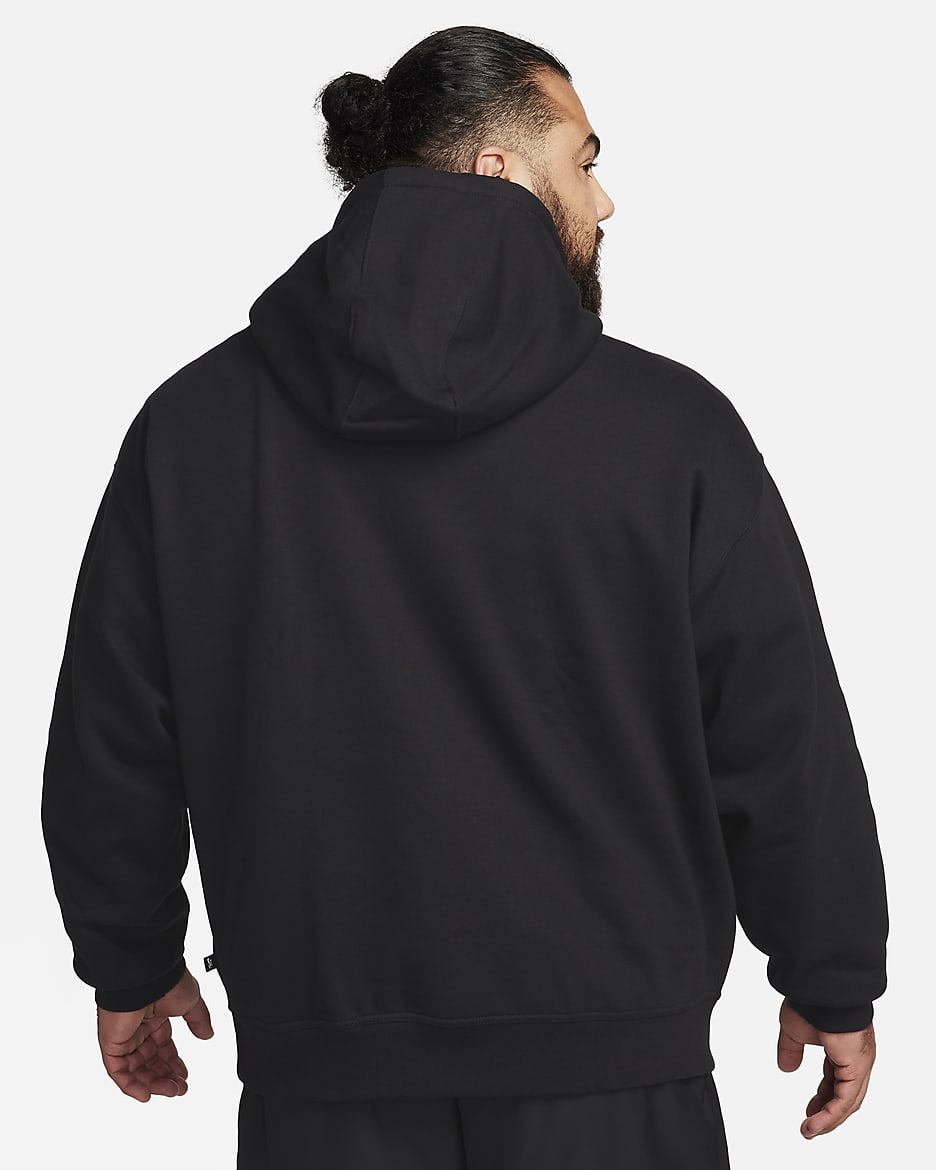 Hoodie pullover de skateboard em lã cardada Nike SB - Preto/Branco