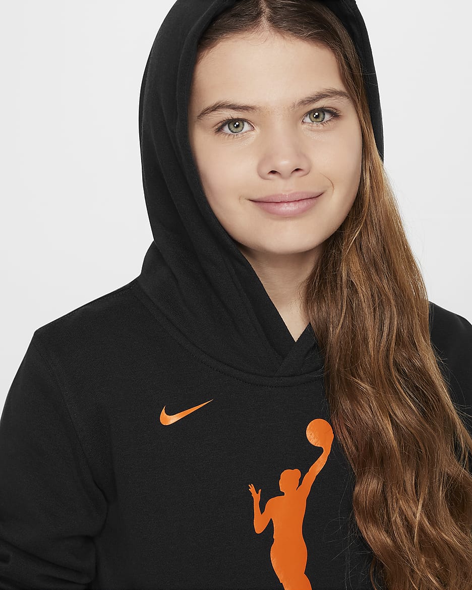 Sudadera con gorro sin cierre Nike WNBA para niños talla grande Team 13 Essential - Negro