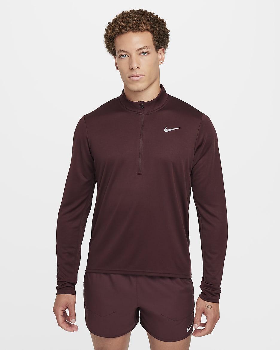 Nike Pacer Men's Dri-FIT 1/2-Zip Running Top - Burgundy Crush