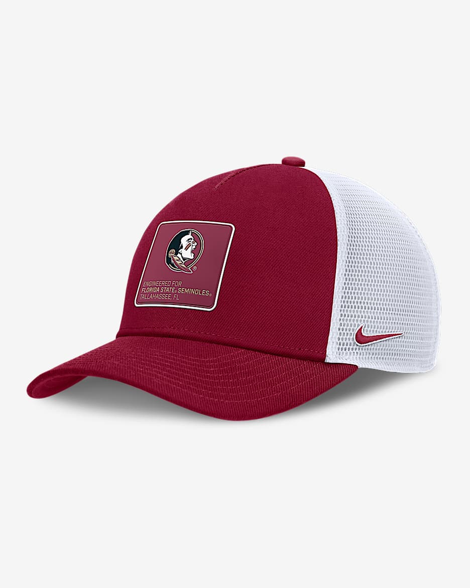 Gorra de rejilla universitaria Nike ajustable para hombre Florida State On-Field Rise Engineered - Granate
