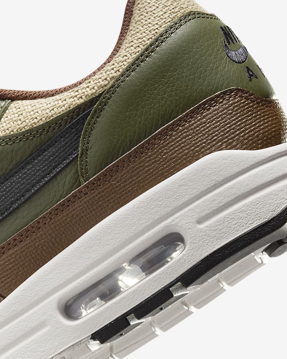 รองเท้าผู้ชาย Nike Air Max 1 Essential Premium - Neutral Olive/Cargo Khaki/Cacao Wow/ดำ