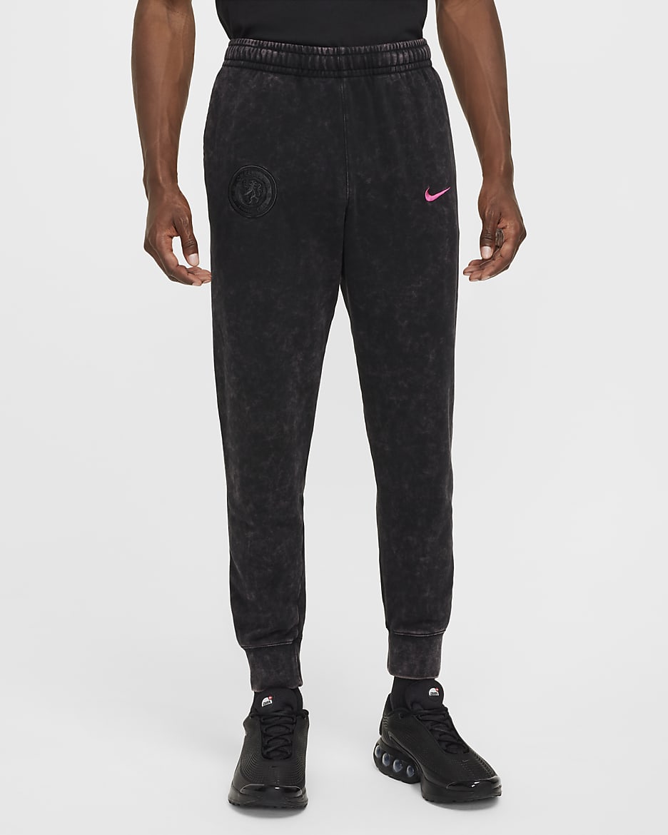 Chelsea F.C. Club Third Men's Nike Football Pants - Black/Pink Prime