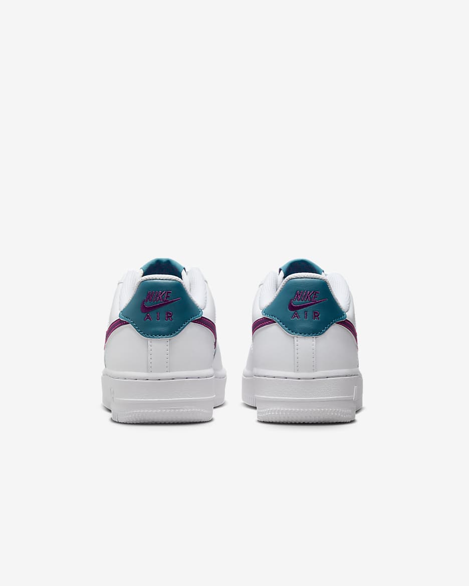 Tenis para niños grandes Nike Air Force 1 - Blanco/Hiperrosa/Aguamarina/Violeta viotech