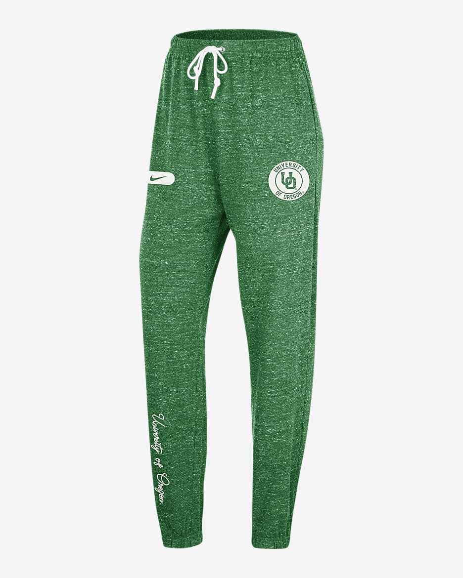 Joggers universitarios Nike para mujer Oregon Gym Vintage - Verde manzana/Negro/Blanco cumbre
