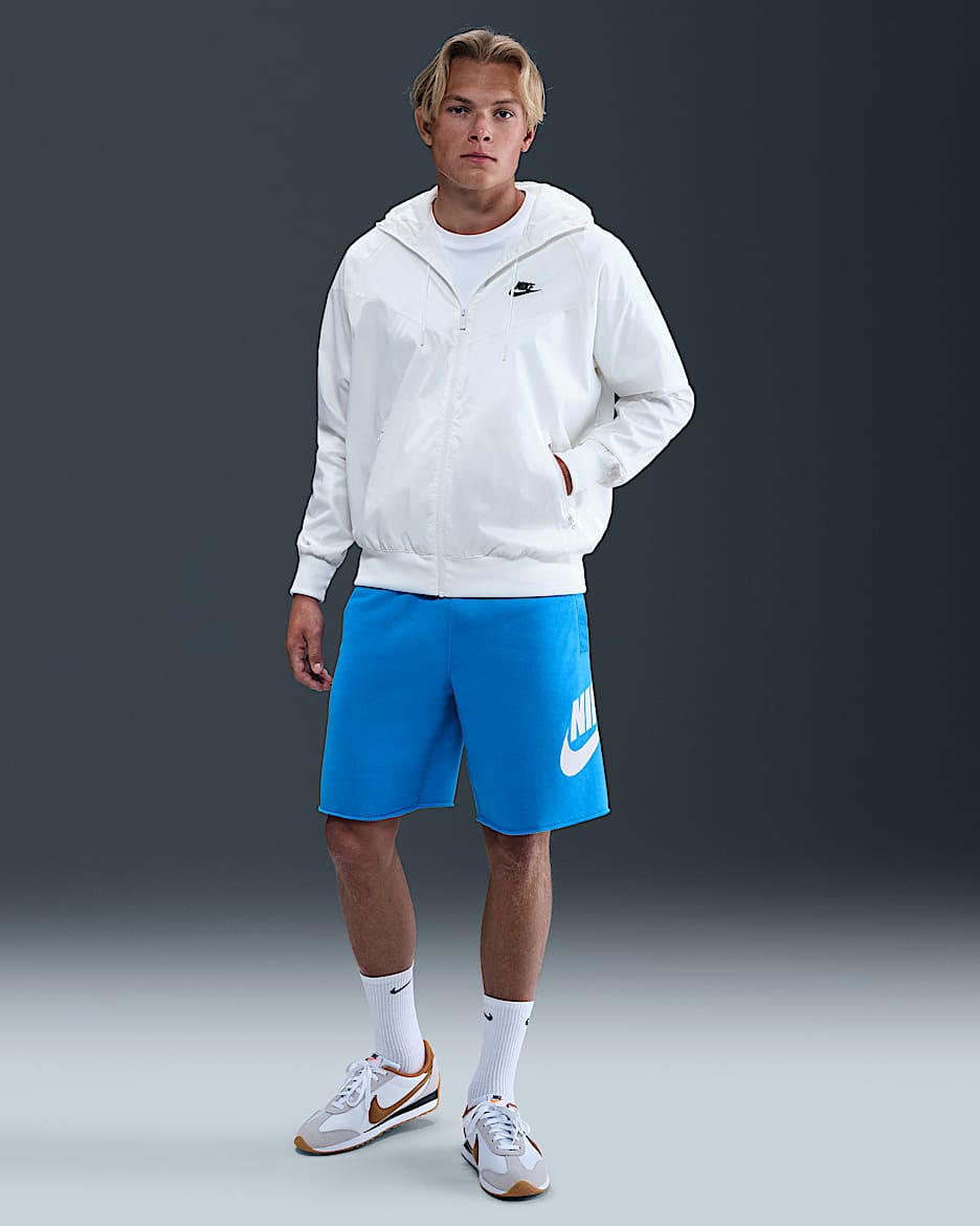 Nike Club Men's French Terry Alumni Shorts - Light Photo Blue/Light Photo Blue/White