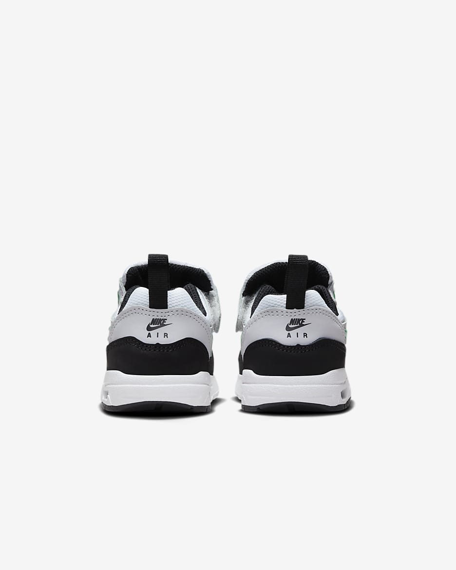 Air Max 1 EasyOn Baby/Toddler Shoes - White/Pure Platinum/Black/Stadium Green