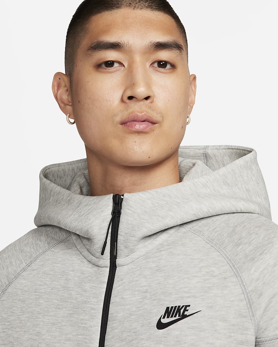 Nike Sportswear Tech Fleece Windrunner Men's Full-Zip Hoodie - Dark Grey Heather/Black