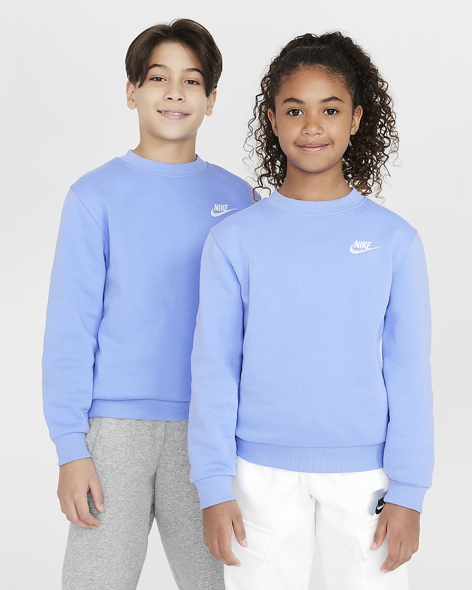 Nike Sportswear Club Fleece Older Kids' Sweatshirt - Royal Pulse/White