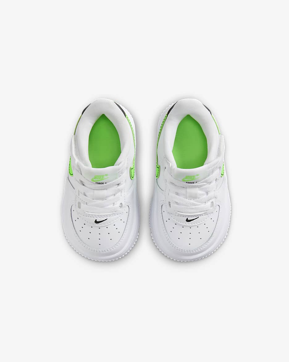 Nike Force 1 Low EasyOn Baby/Toddler Shoes - White/Black/Green Strike