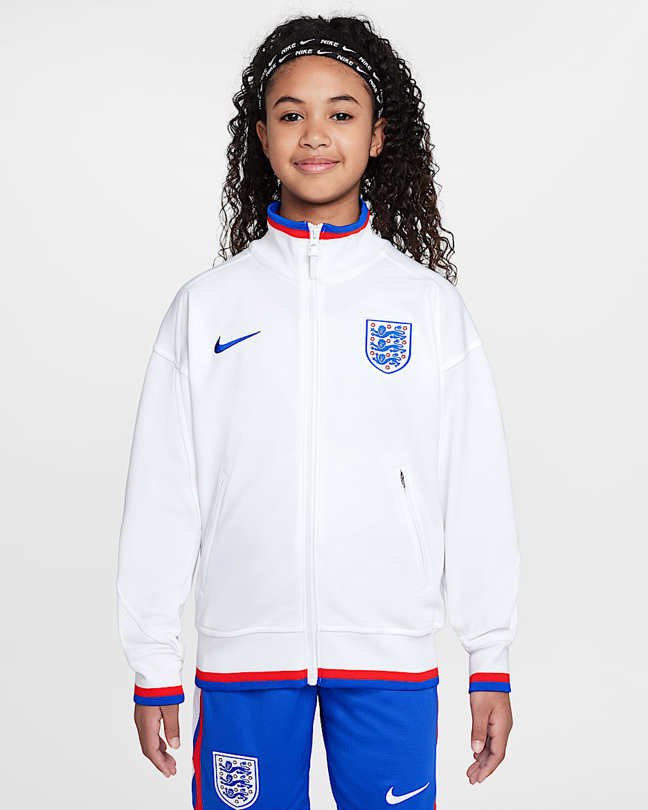 England Academy Pro Home Older Kids' Nike Dri-FIT Football Anthem Jacket - White/Hyper Royal