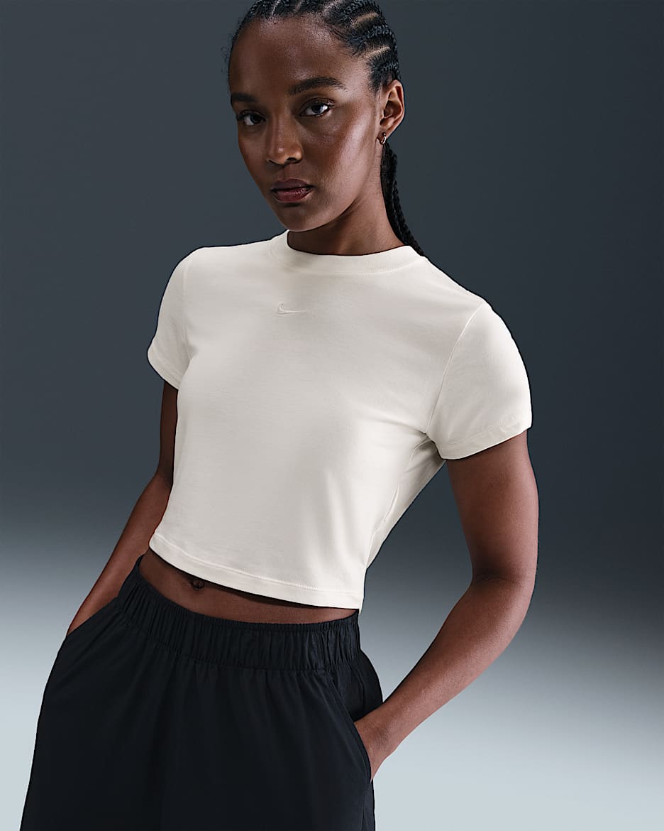Nike Sportswear Chill Knit Women's Cropped T-Shirt - Pale Ivory