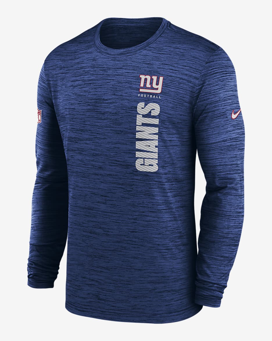 Playera de manga larga Nike Dri-FIT de la NFL para hombre New York Giants Sideline Velocity - Royal