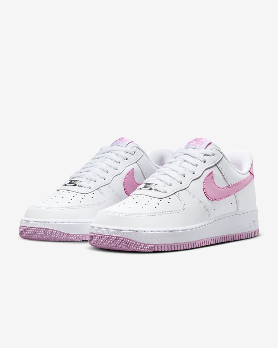 Nike Air Force 1 '07 Men's Shoes - White/White/Pink Rise