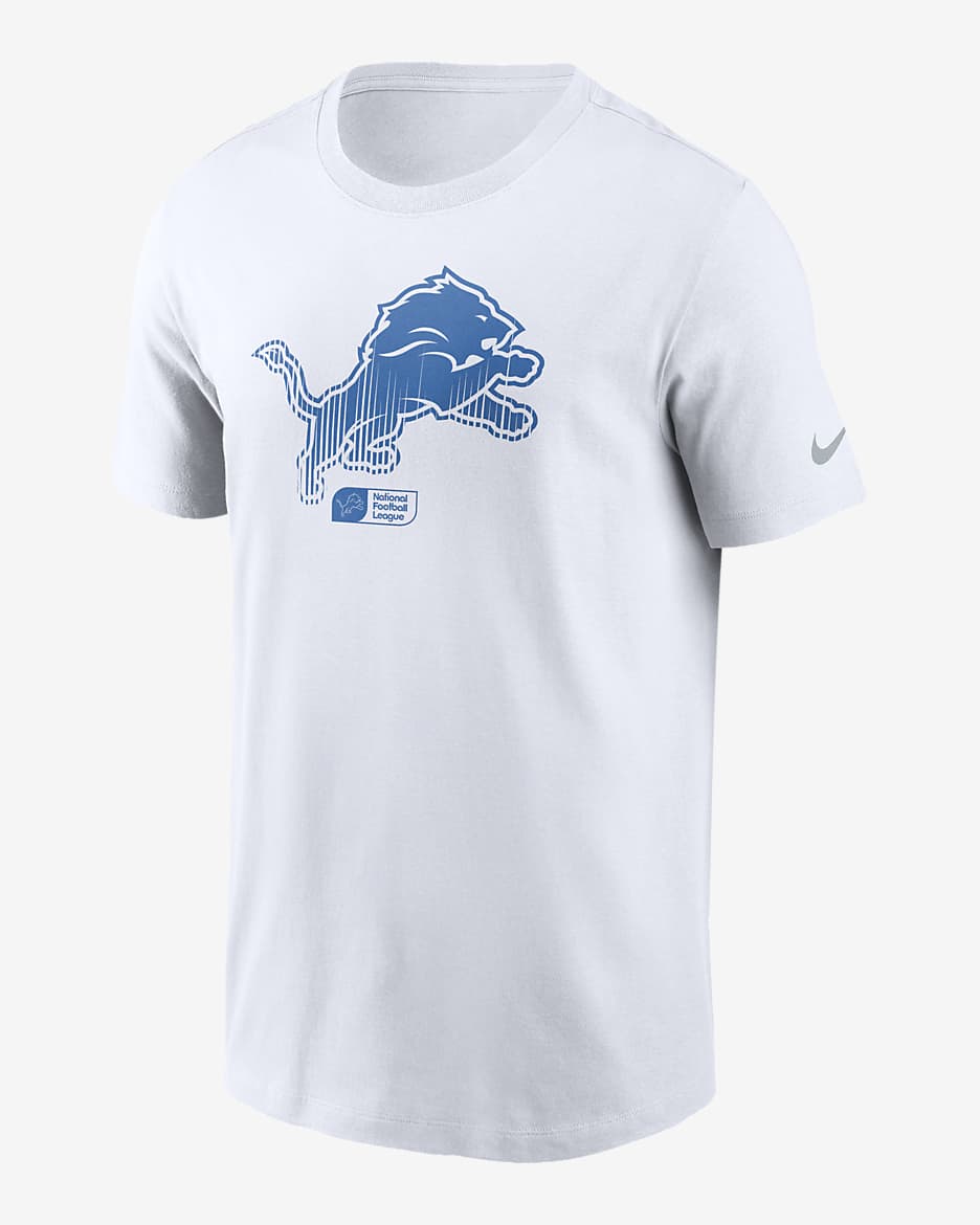 Playera Nike de la NFL para hombre Detroit Lions Faded Essential - Blanco