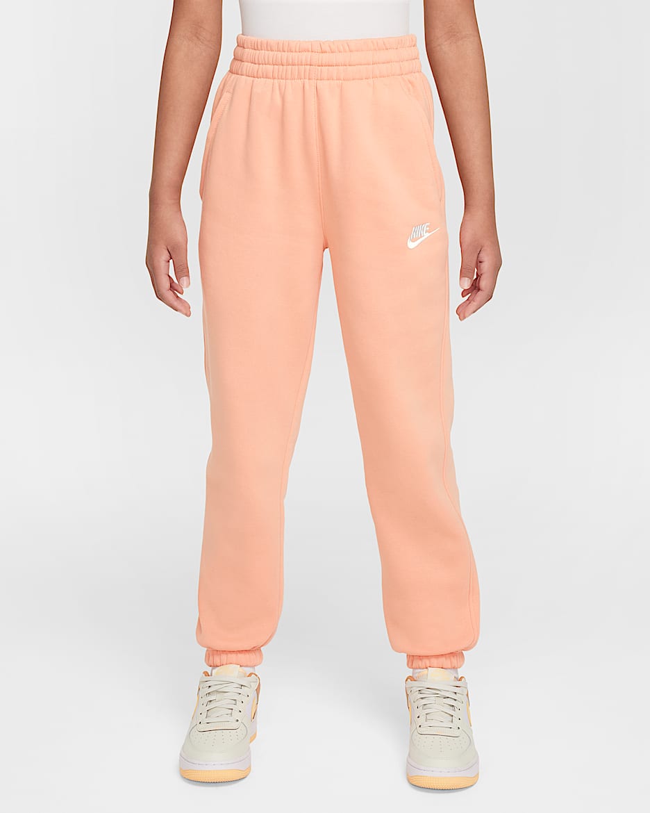 Nike Sportswear Club Fleece lockere Hose (ältere Kinder) - Apricot Agate/Apricot Agate/Weiß