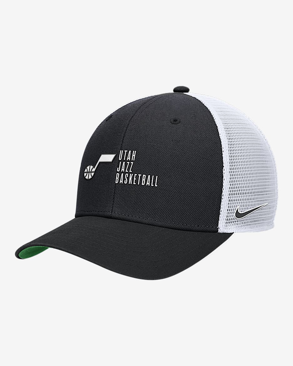 Utah Jazz 2024/25 Rise Icon Edition Nike NBA Trucker Cap - Black