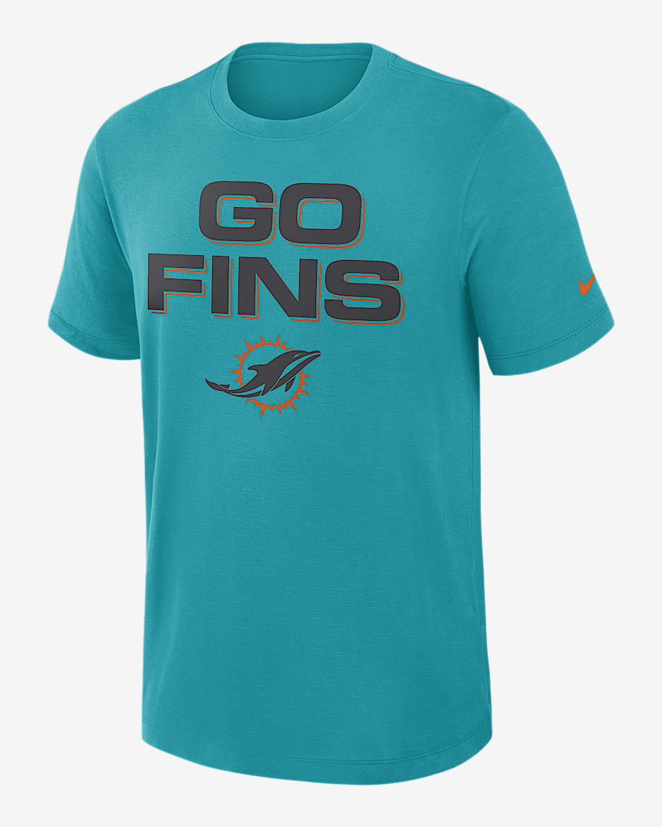 Miami Dolphins Rivalries Collection Slub Men's Nike Dri-FIT NFL T-Shirt - Aqua