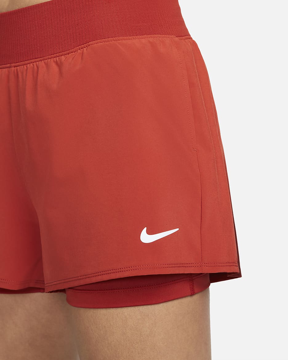 NikeCourt Victory Women's Tennis Shorts - Cinnabar/White