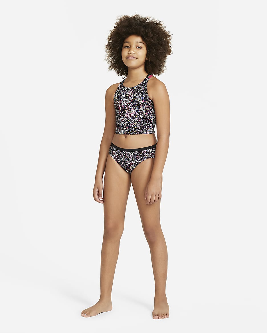 Nike Big Kids' (Girls') Spiderback Bikini Set - Black