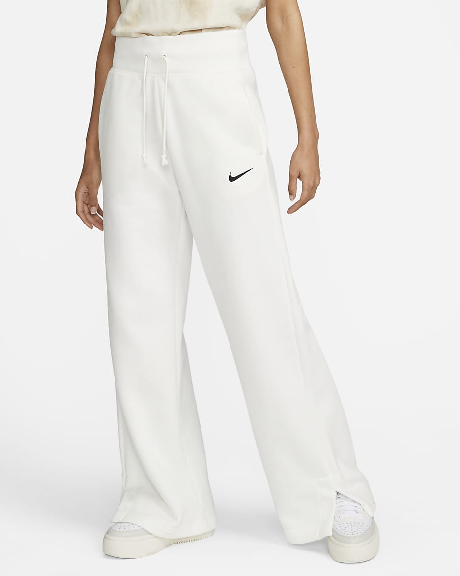 Pantalon de survêtement ample à taille haute Nike Sportswear Phoenix Fleece pour Femme - Sail/Noir