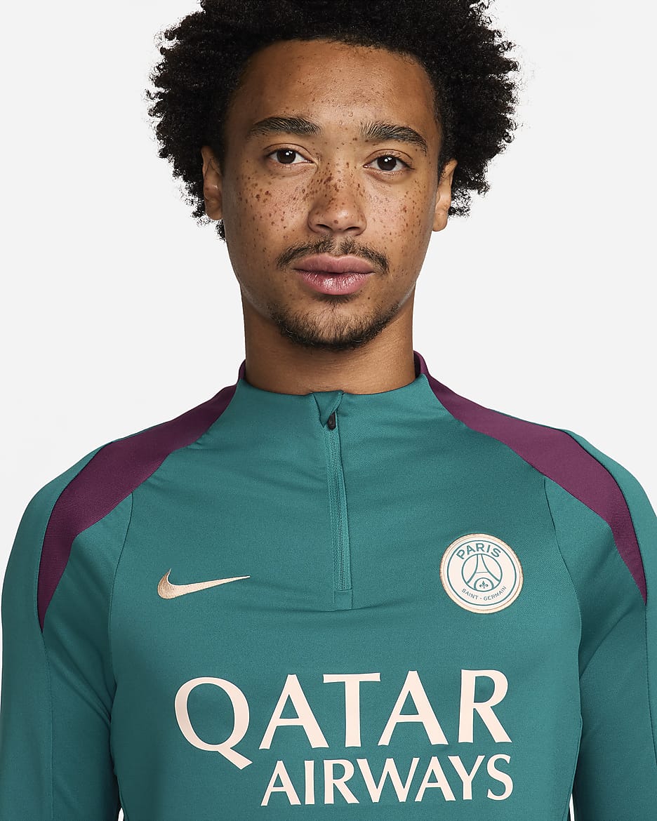 Paris Saint-Germain Strike Men's Nike Dri-FIT Football Drill Top - Geode Teal/Geode Teal/Bordeaux/Guava Ice