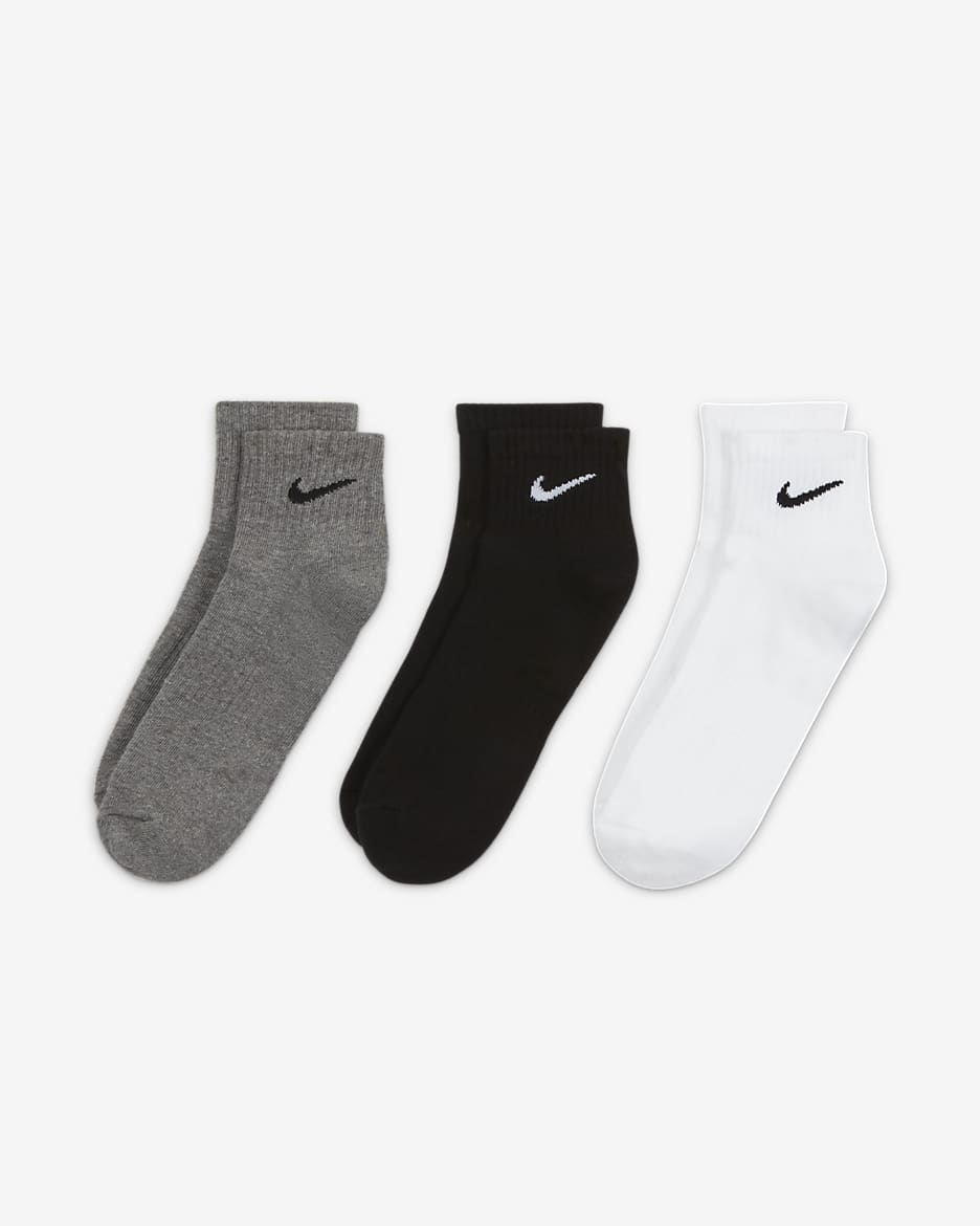 Meias de treino pelo tornozelo Nike Everyday Cushioned (3 pares) - Multicolor