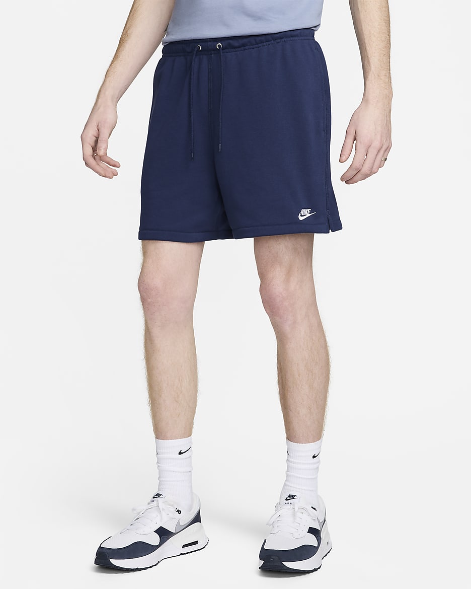Nike Club Men's French Terry Flow Shorts - Midnight Navy/Midnight Navy/White