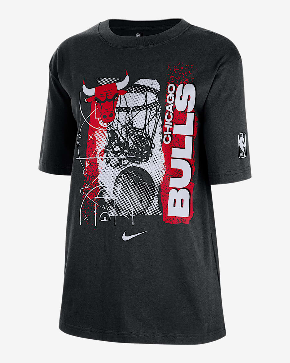 Playera Nike de la NBA para mujer Chicago Bulls Courtside - Negro