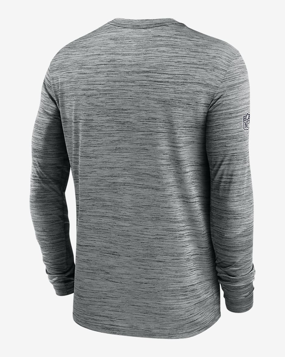 New England Patriots Sideline Velocity Men's Nike Dri-FIT NFL Long-Sleeve T-Shirt - Grey Heather