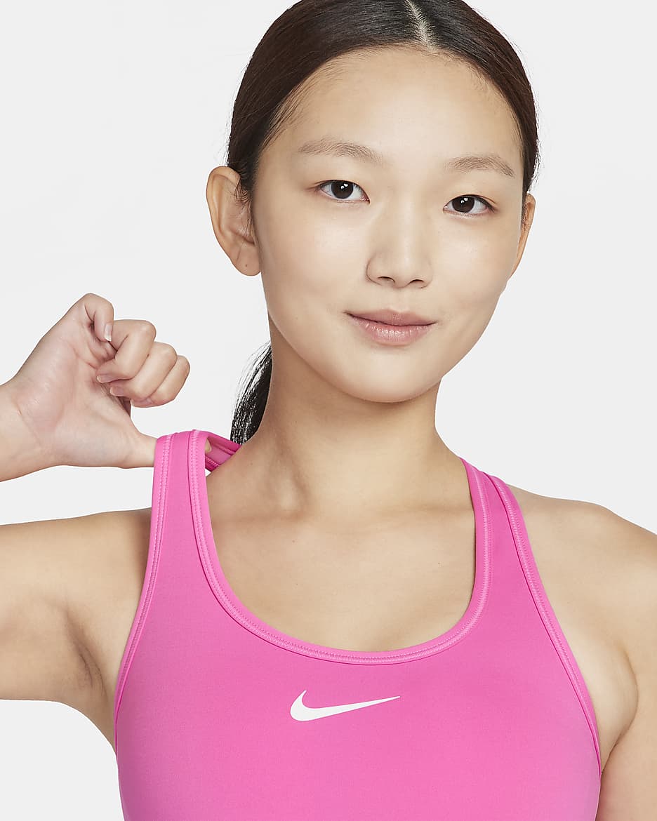 Nike Swoosh Medium Support Women's Padded Sports Bra - Playful Pink/White