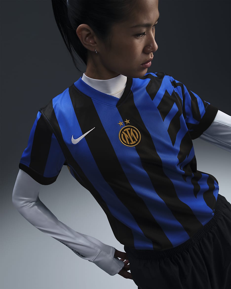 Inter Milan 2024/25 Stadium Thuis Nike Dri-FIT replicavoetbalshirt voor dames - Lyon Blue/Zwart/Lyon Blue/Wit