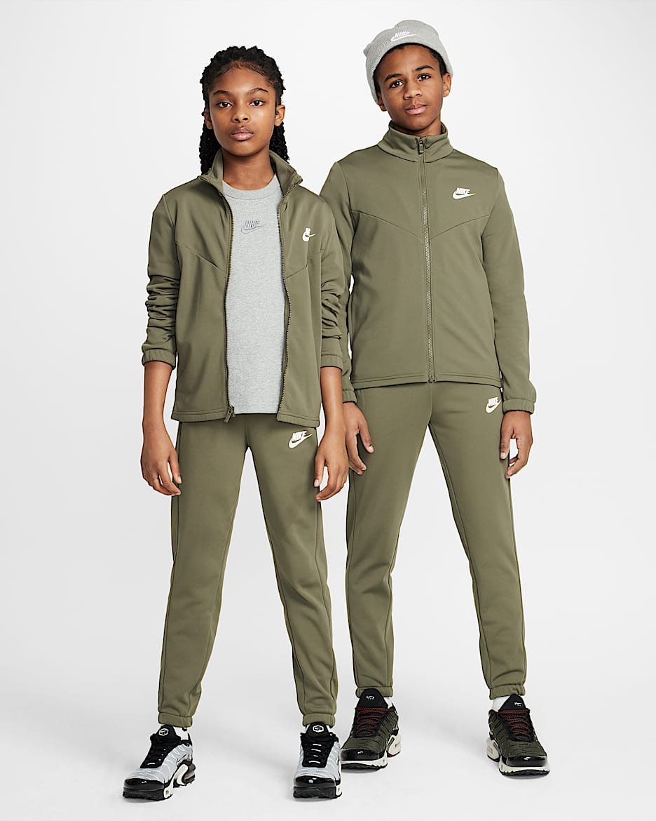 Conjunto de entrenamiento para niños talla grande Nike Sportswear - Oliva medio/Oliva medio/Blanco
