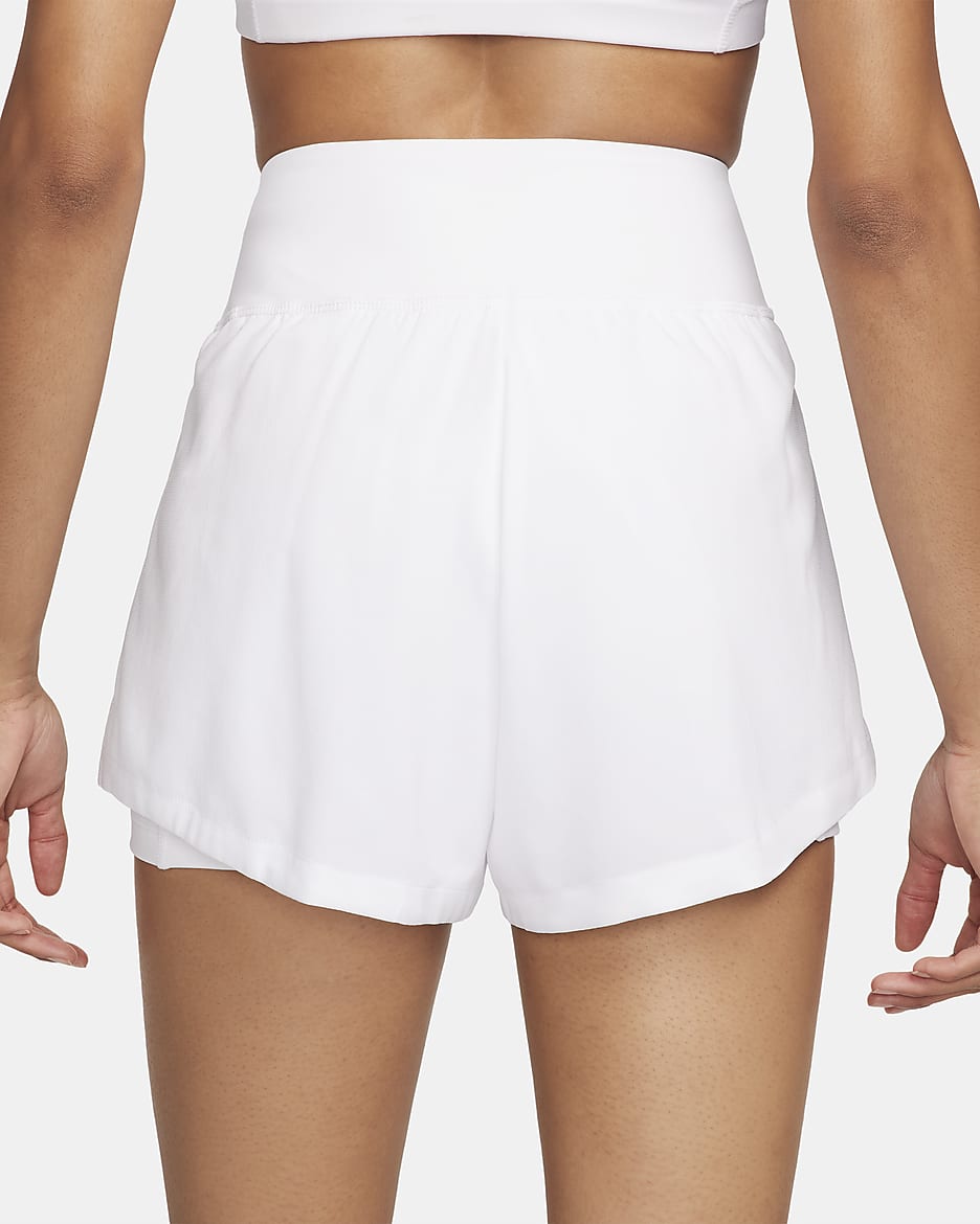 NikeCourt Advantage Dri-FIT-Tennisshorts für Damen - Weiß/Weiß/Schwarz