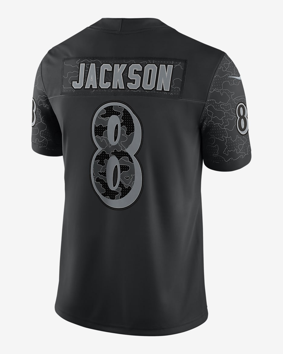 NFL Baltimore Ravens RFLCTV (Lamar Jackson) Men's Fashion Football Jersey - Black