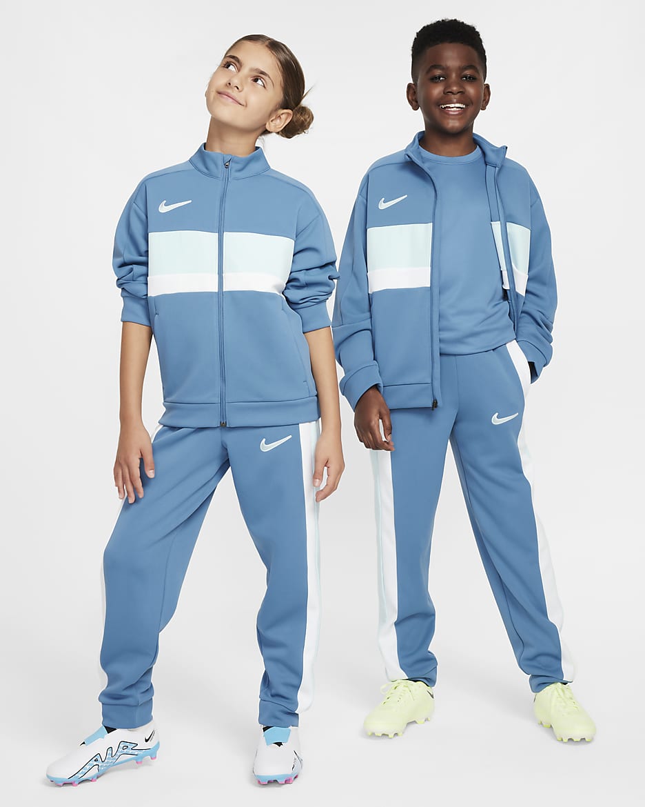 Nike Academy Older Kids' Dri-FIT Football Tracksuit Bottoms - Aegean Storm/Glacier Blue/White/Glacier Blue