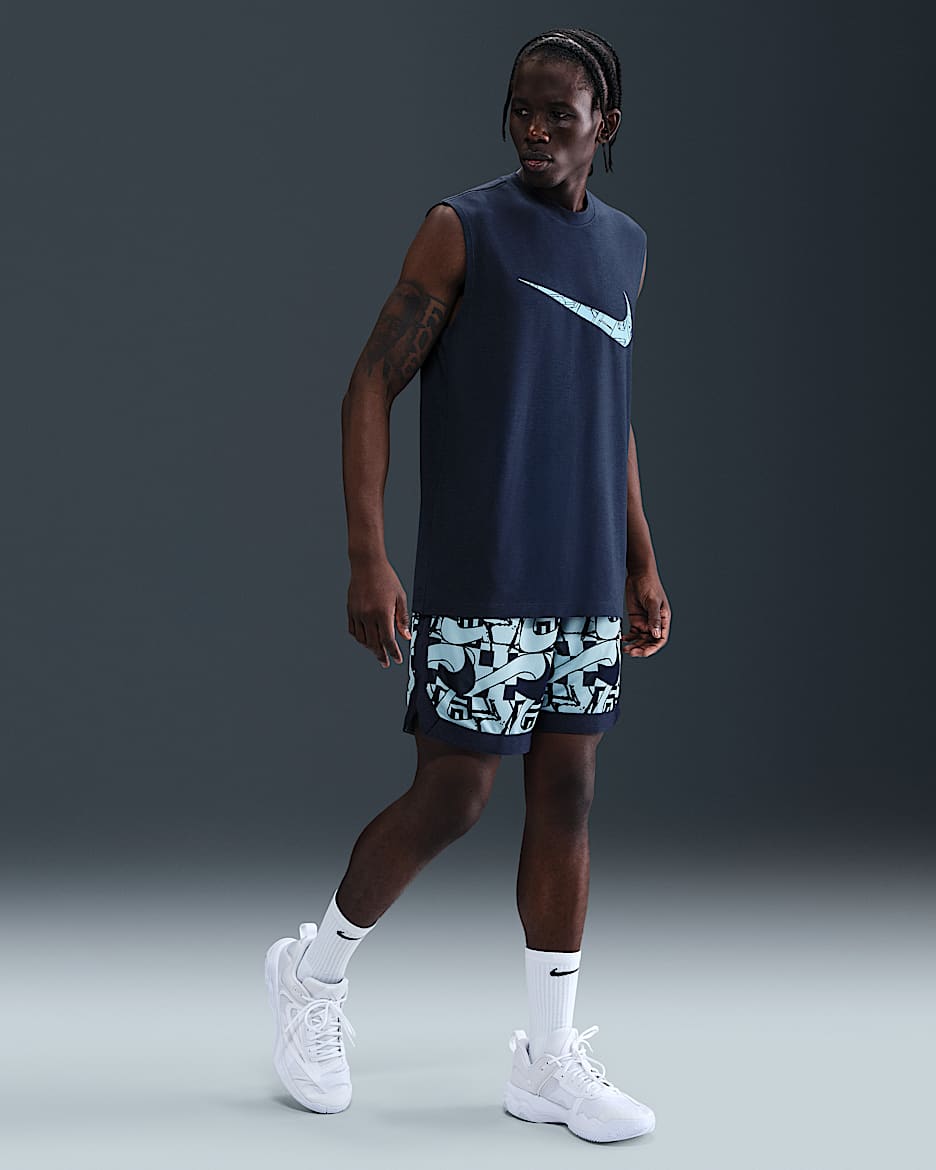 Giannis DNA Dri-FIT 15 cm Erkek Basketbol Şortu - College Navy/Aquarius Blue/College Navy