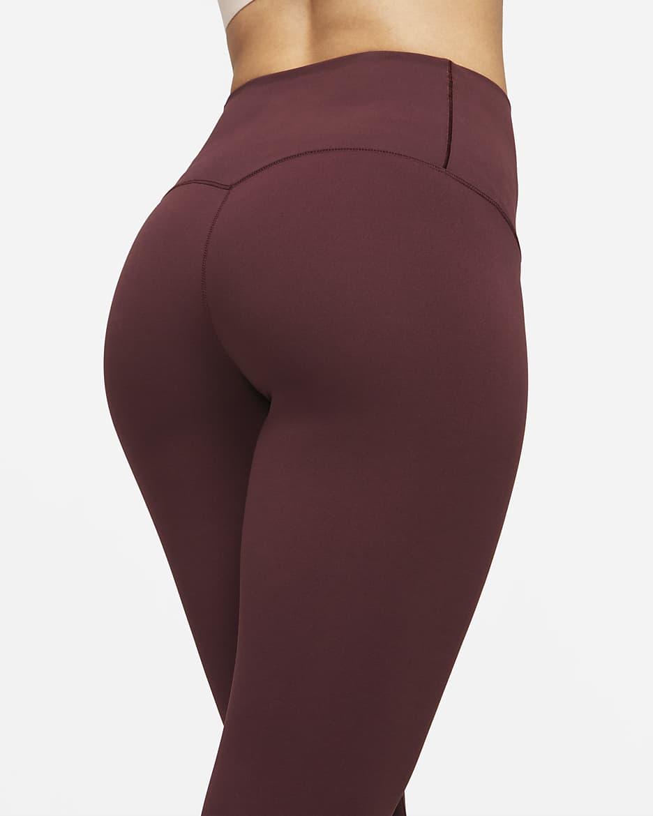 Nike Zenvy Women's Gentle-Support High-Waisted 7/8 Leggings - Burgundy Crush/Black