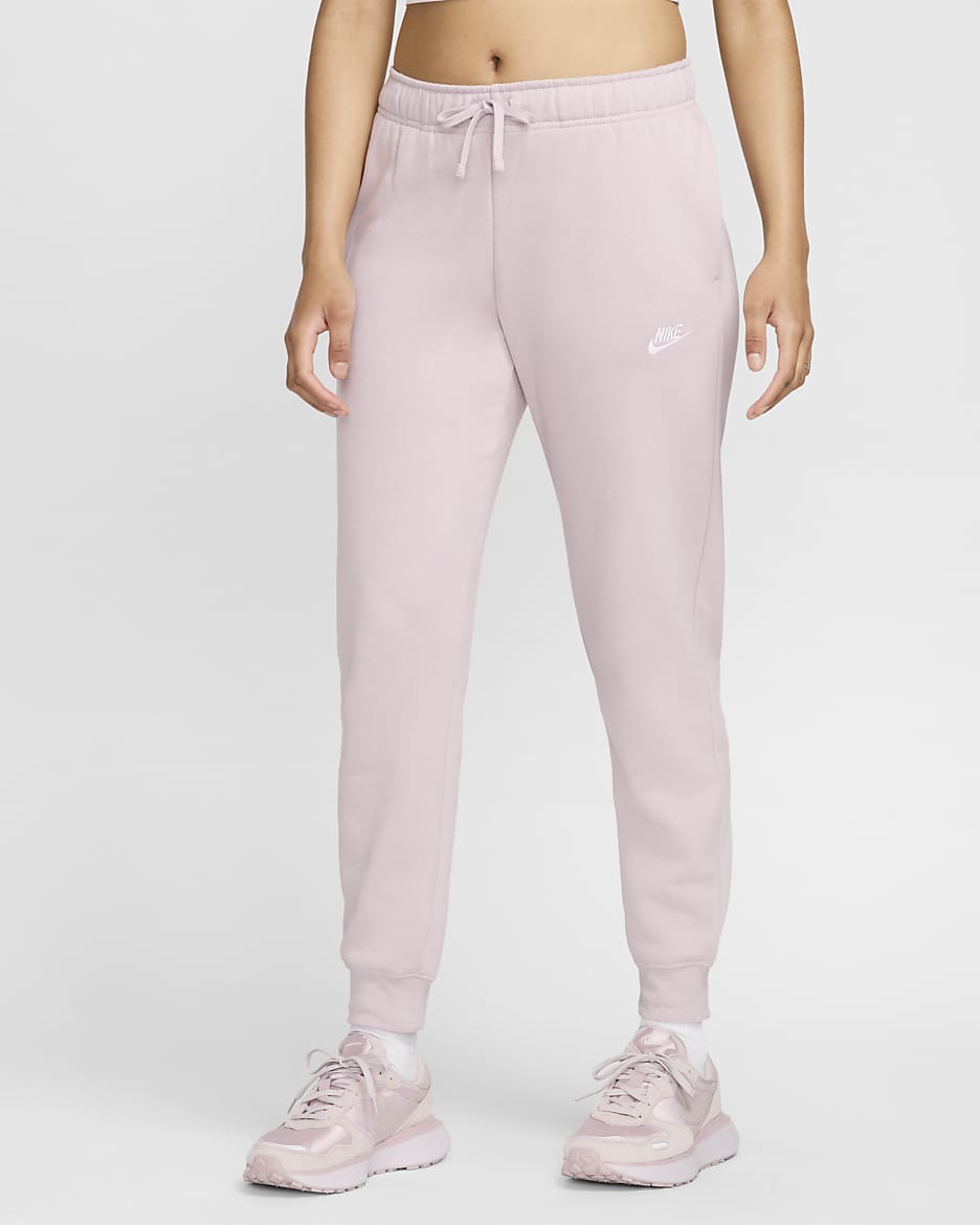 Nike Sportswear Club Fleece Women's Mid-Rise Joggers - Platinum Violet/White