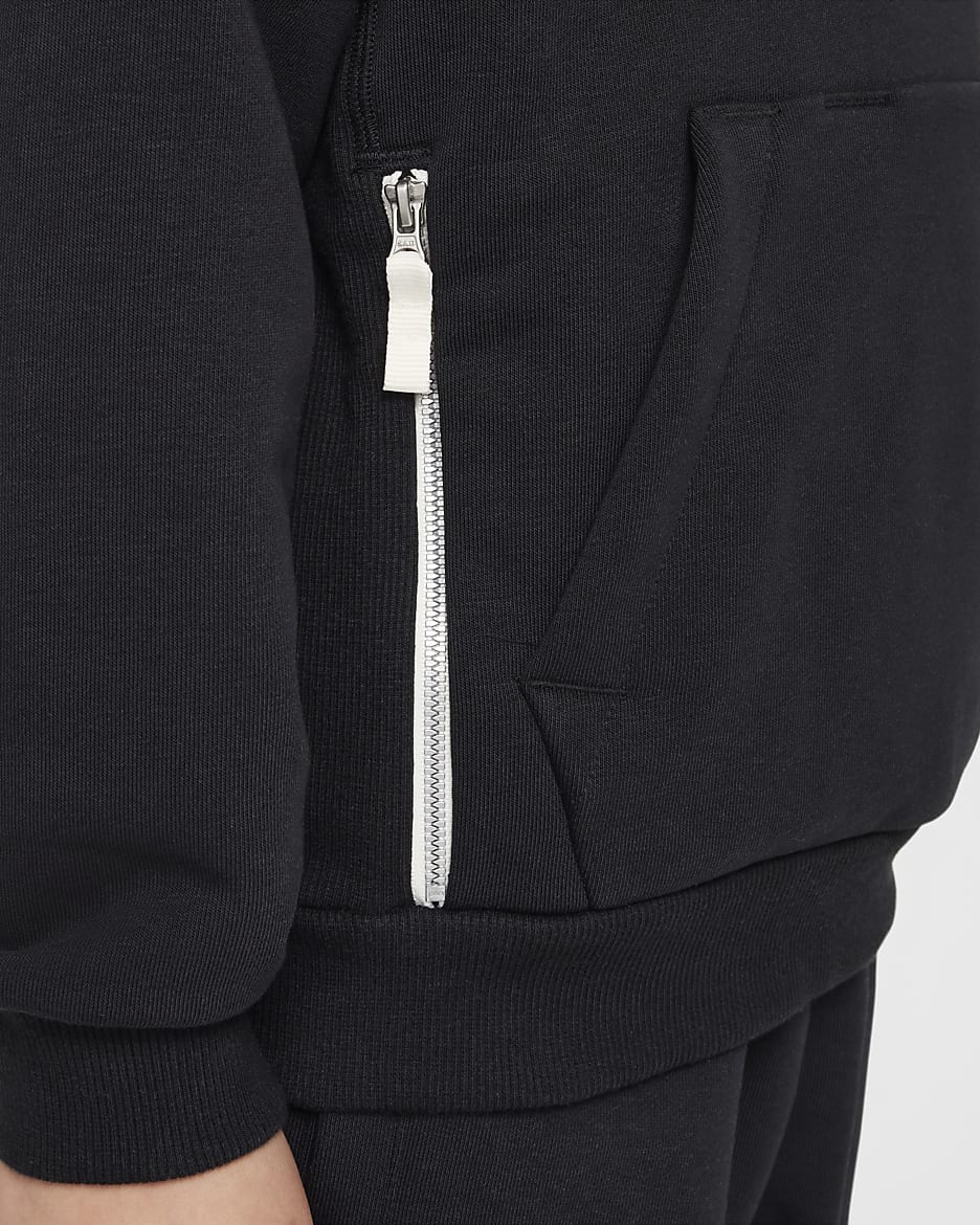 Nike Standard Issue Sudadera con capucha de baloncesto de tejido Fleece Dri-FIT - Niño/a - Negro/Pale Ivory