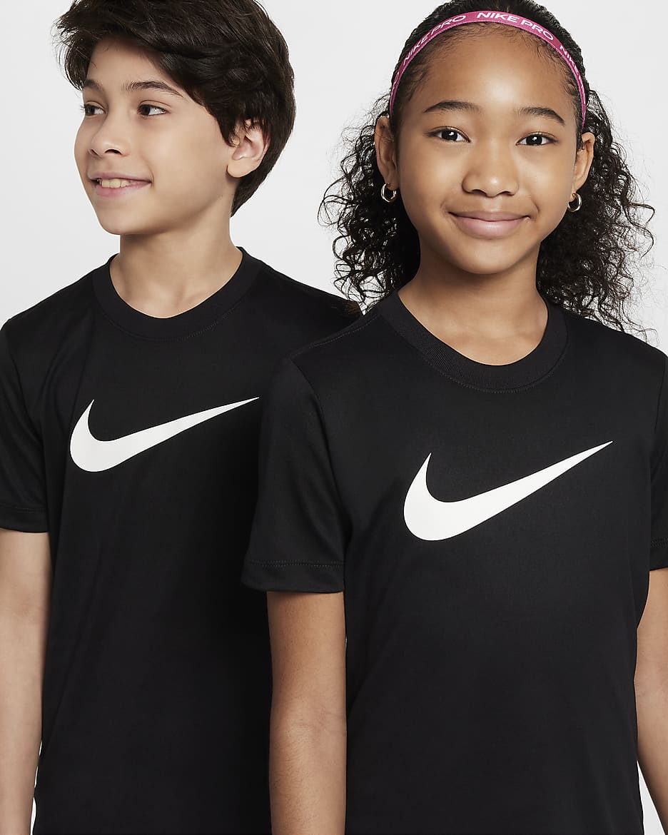 Playera Dri-FIT para niños talla grande Nike Legend - Negro