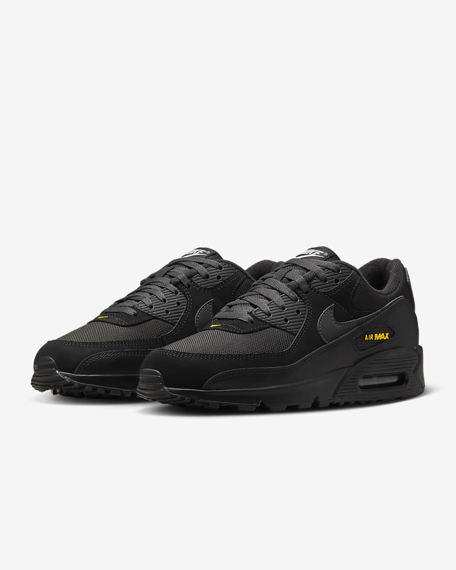 รองเท้าผู้ชาย Nike Air Max 90 - ดำ/University Gold/ขาว/Anthracite