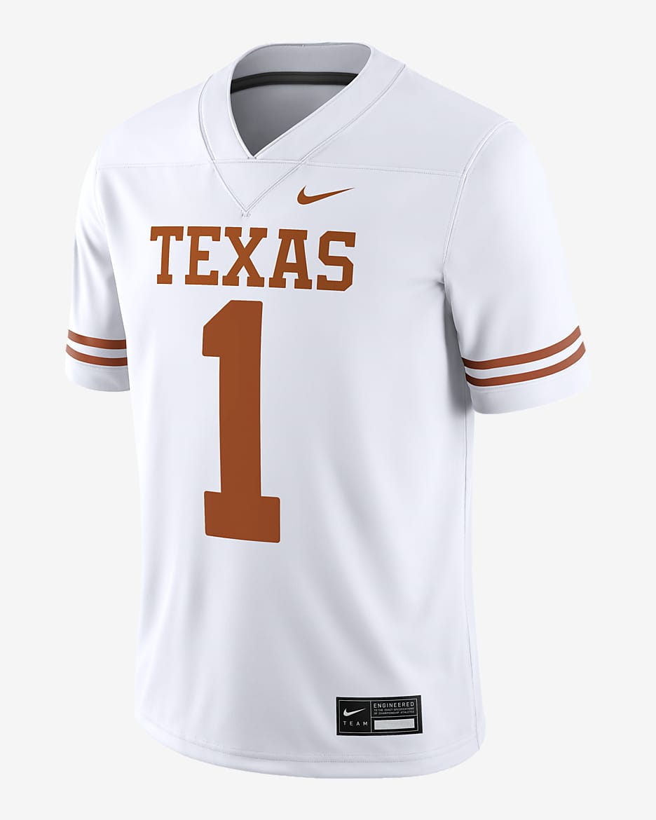 Texas Longhorns Men's Nike Dri-FIT College Game Jersey - White