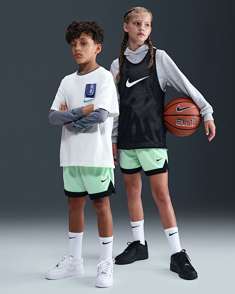 Nike Court Big Kids' Dri-FIT 5" Basketball Shorts - Mint Foam/Black