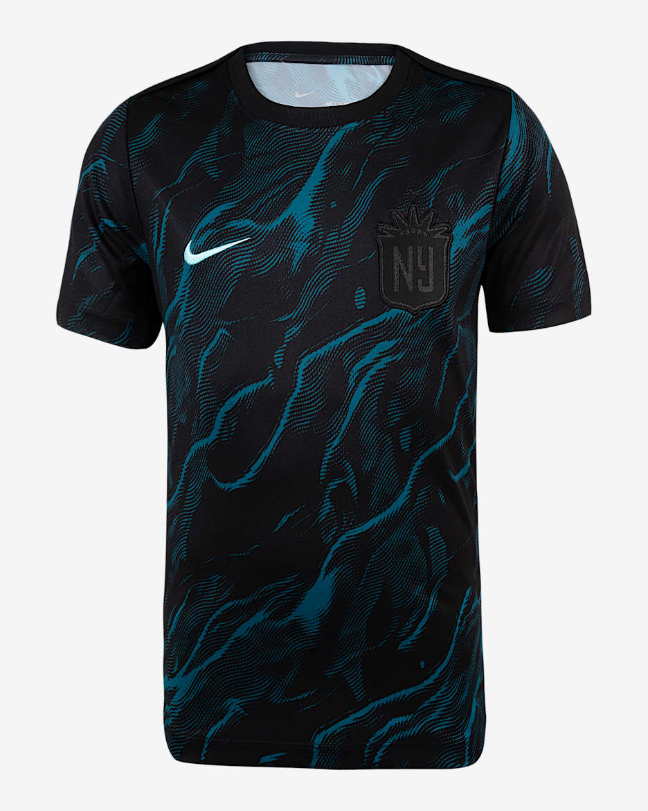 NJ/NY Gotham FC 2025 Big Kids' Nike NWSL Short-Sleeve Pre-Match Top - Marina