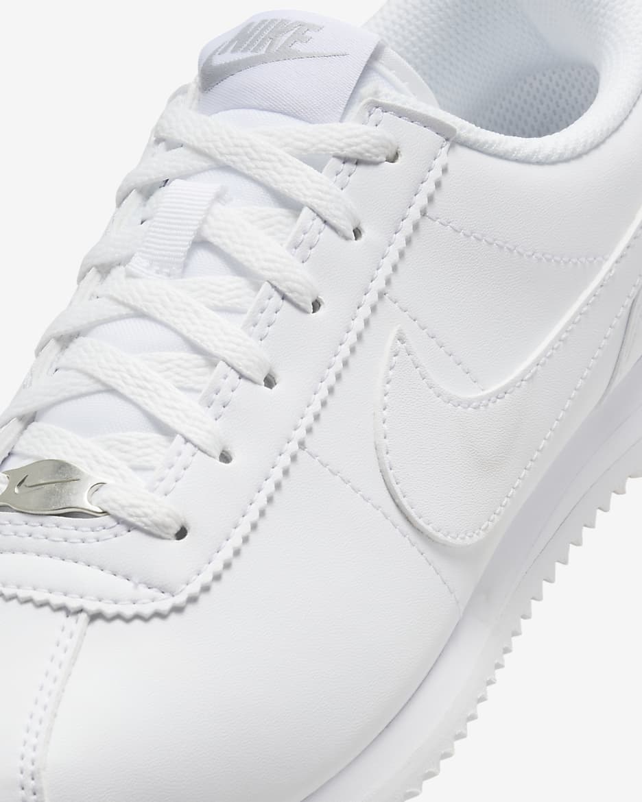 Tenis para niños grandes Nike Cortez - Blanco/Gris lobo/Blanco